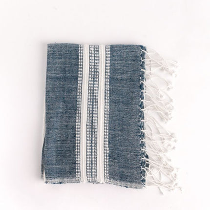 Aden Cotton Hand Towel Kitchen Towels TriadCommerceInc Navy with Natural
