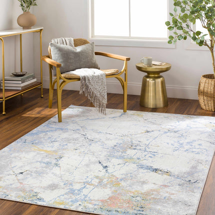 Ajamu Cream Marble Rug Washable - Clearance Rugs TriadCommerceInc