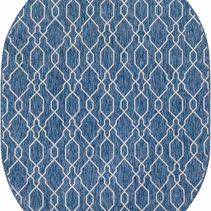 Aldford Denim Blue Trellis Outdoor Carpet Rugs TriadCommerceInc