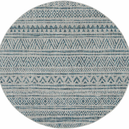 Novato Aqua All Over Pattern Performance Rug Rugs TriadCommerceInc 6'7" Round