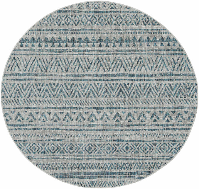 Novato Aqua All Over Pattern Performance Rug Rugs TriadCommerceInc 6'7" Round