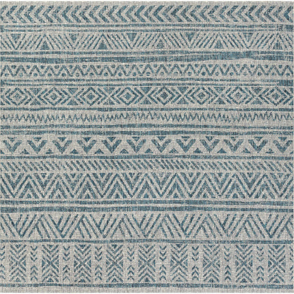 Novato Aqua All Over Pattern Performance Rug Rugs TriadCommerceInc 6'7" Square