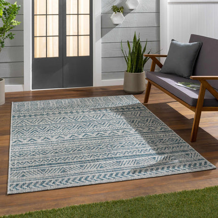 Novato Aqua All Over Pattern Performance Rug Rugs TriadCommerceInc