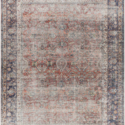 Rust Anahawan Distressed Washable Area Rug - Clearance Rugs TriadCommerceInc 7'6" x 9'6" Rectangle