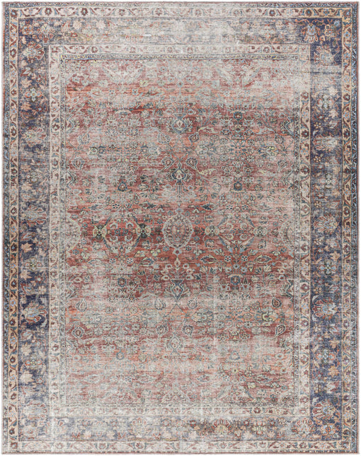Rust Anahawan Distressed Washable Area Rug - Clearance Rugs TriadCommerceInc 7'6" x 9'6" Rectangle