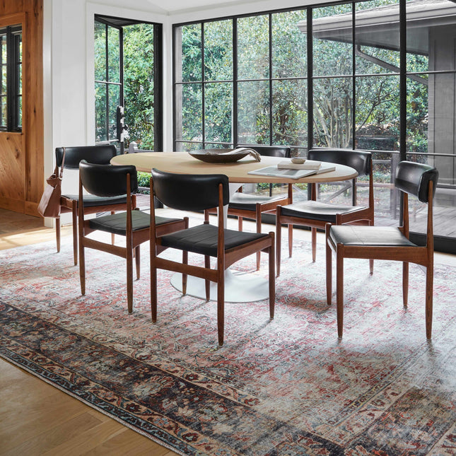 Rust Anahawan Distressed Washable Area Rug - Clearance Rugs TriadCommerceInc