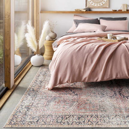 Rust Anahawan Distressed Washable Area Rug - Clearance Rugs TriadCommerceInc