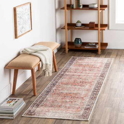 Rust Anahawan Distressed Washable Area Rug - Clearance Rugs TriadCommerceInc