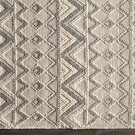 Whittington Gray&Cream Wool Rug - Clearance Rugs TriadCommerceInc