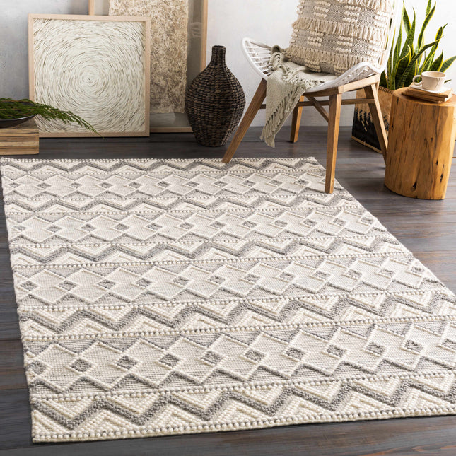 Whittington Gray&Cream Wool Rug - Clearance Rugs TriadCommerceInc