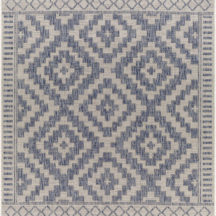 Armen Cream&Blue Outdoor Rug Rugs TriadCommerceInc 5'3" x 7' Rectangle