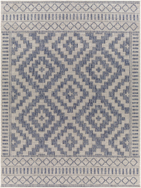 Armen Cream&Blue Outdoor Rug Rugs TriadCommerceInc 5'3" x 7' Rectangle