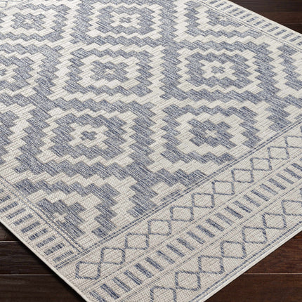 Armen Cream&Blue Outdoor Rug Rugs TriadCommerceInc