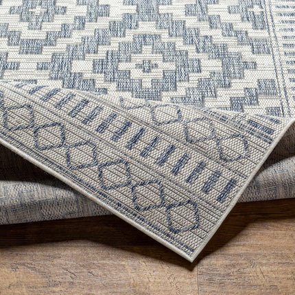 Armen Cream&Blue Outdoor Rug Rugs TriadCommerceInc
