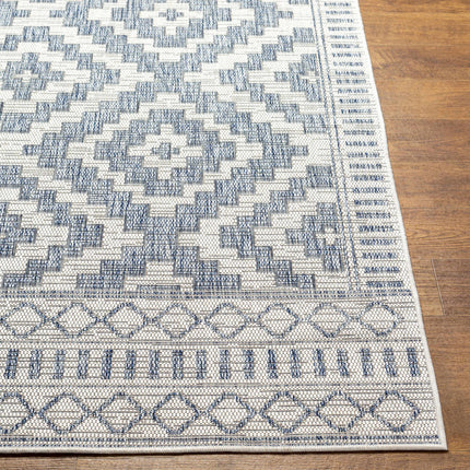 Armen Cream&Blue Outdoor Rug Rugs TriadCommerceInc