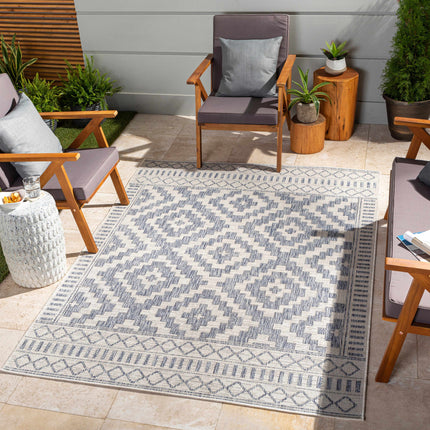 Armen Cream&Blue Outdoor Rug Rugs TriadCommerceInc
