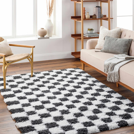 Atira Black & White Checkered Area Rug Rugs TriadCommerceInc