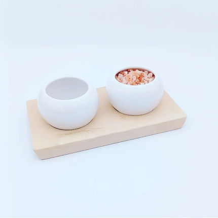 Dipping & Spice Wooden and Ceramic Bowl Pair Entertaining & Serving TriadCommerceInc
