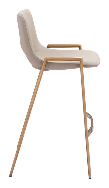 Desi Counter Stool (Set of 2) Beige & Gold Counter Stools TriadCommerceInc   