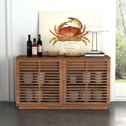 Linea Credenza Walnut Storage TriadCommerceInc   