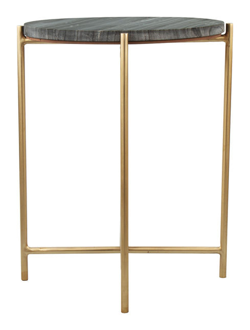 David Side Table Gray & Gold Side Tables TriadCommerceInc   