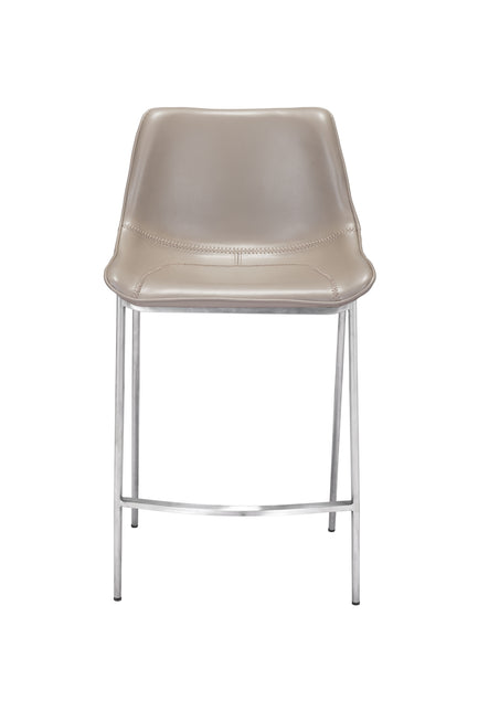 Magnus Counter Stool (Set of 2) Brown & Silver Counter Stools TriadCommerceInc   