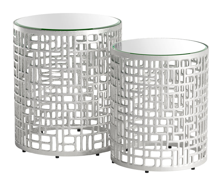 Reden Side Table Set (2-Piece) Silver Side Tables TriadCommerceInc   