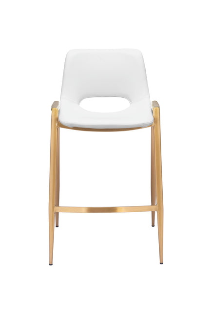 Desi Counter Stool (Set of 2) White & Gold Counter Stools TriadCommerceInc   