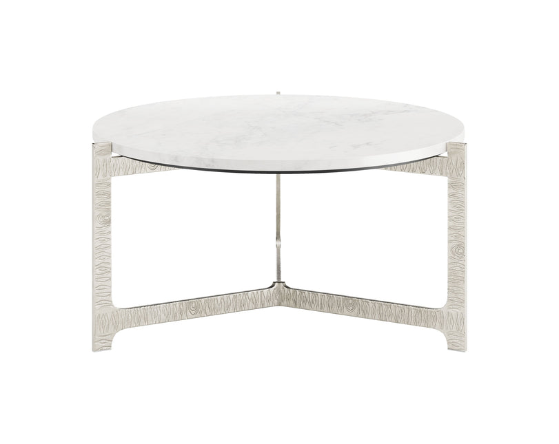 Barmas Coffee Table White & Silver Coffee Tables TriadCommerceInc   