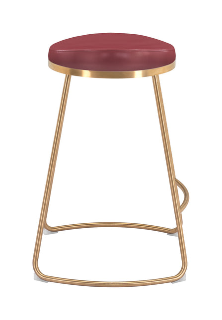 Bree Counter Stool (Set of 2) Burgundy & Gold Counter Stools TriadCommerceInc   
