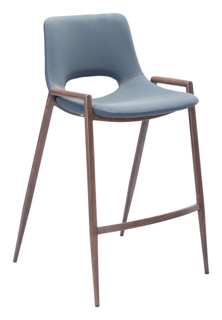 Desi Counter Stool (Set of 2) Blue & Walnut Counter Stools TriadCommerceInc Default Title  