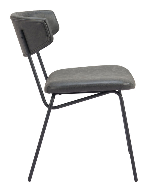 Charon Dining Chair (Set of 2) Vintage Black Chairs TriadCommerceInc   