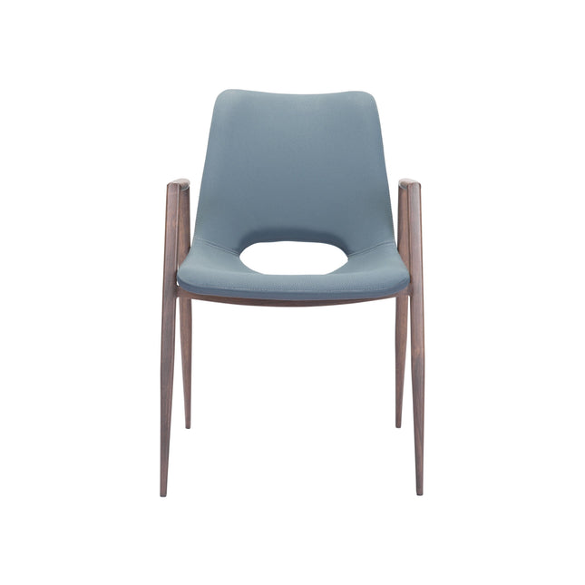 Desi Dining Chair (Set of 2) Blue & Walnut Chairs TriadCommerceInc   