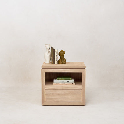 Sofita Wood Nightstand - White Oak End Tables TriadCommerceInc
