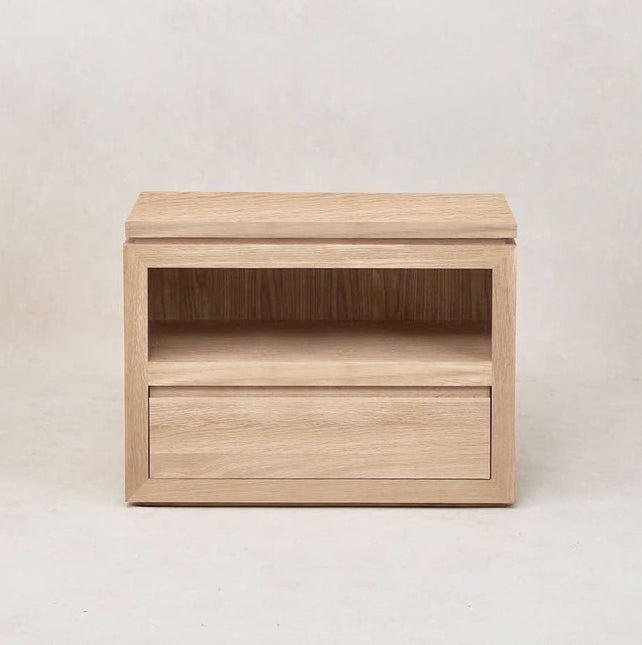 Sofita Wood Nightstand - White Oak End Tables TriadCommerceInc Wide