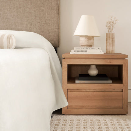 Sofita Wood Nightstand - White Oak End Tables TriadCommerceInc