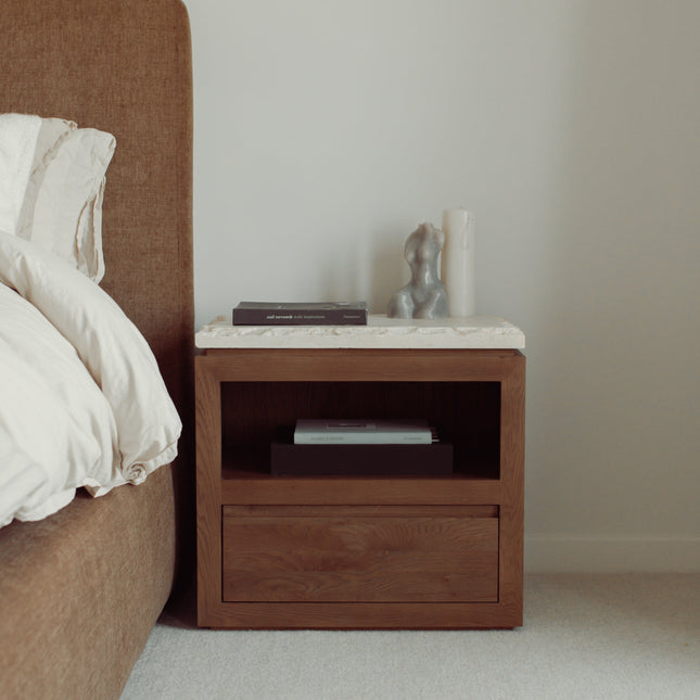 Sofita Marble Nightstand - Mocha End Tables TriadCommerceInc
