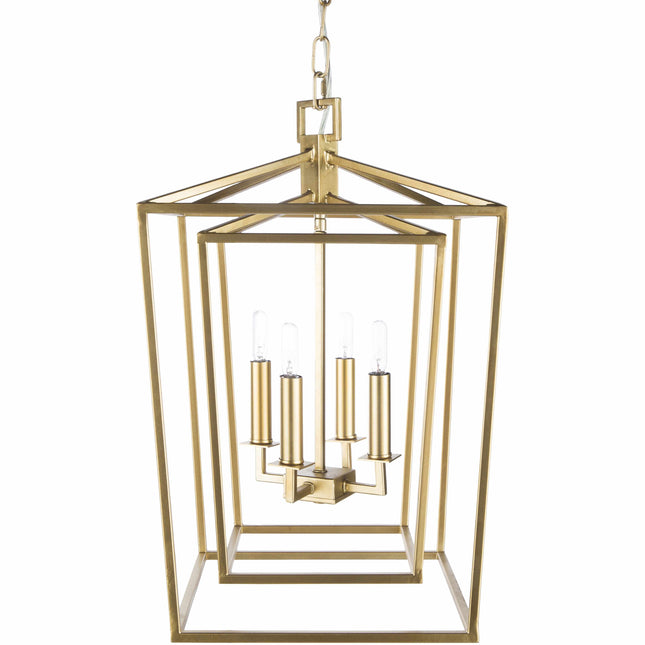Hotevilla Gold Chain Ceiling Lighting Home Decor > Lighting > Ceiling Lights > Pendant Lights TriadCommerceInc 14"L x 14"W x 21"H Cube