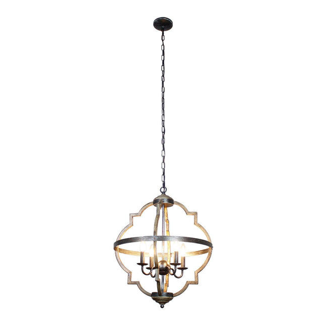Bennington 4-Light Brown Wood Chandelier for Modern Homes TriadCommerceInc
