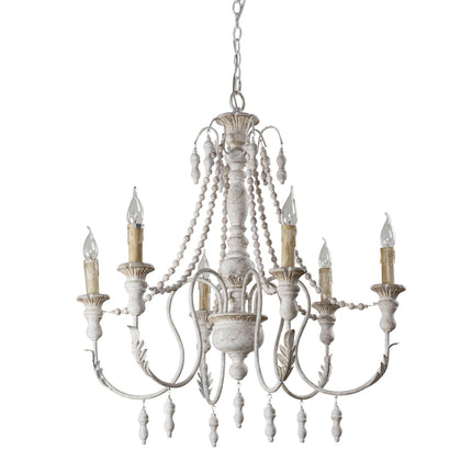 Billiter 6-Light Wood Chandelier TriadCommerceInc White