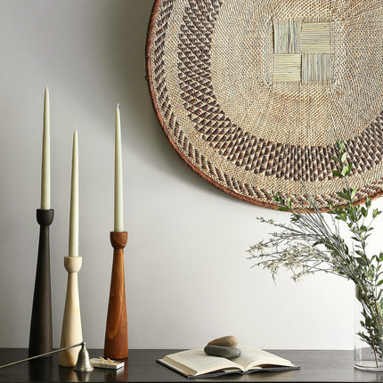 Tapered Candlestick Holder Pine Wood Cognac, Espresso, Natural Candlesticks TriadCommerceInc