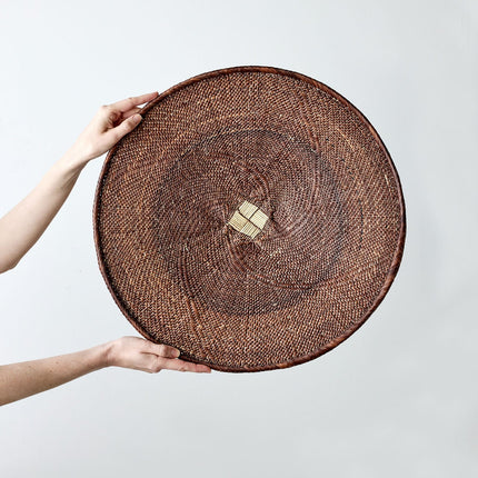 Binga Patterned Brown & Natural Wall Art Wall Basket TriadCommerceInc