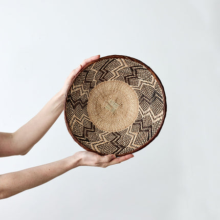 Binga Patterned Brown & Natural Wall Art Wall Basket TriadCommerceInc