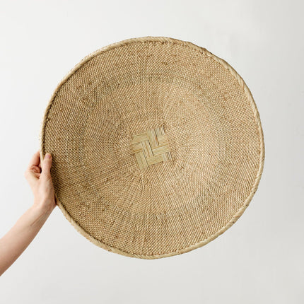 Binga Blonde Natural Woven Wall Basket Wall Basket TriadCommerceInc Large