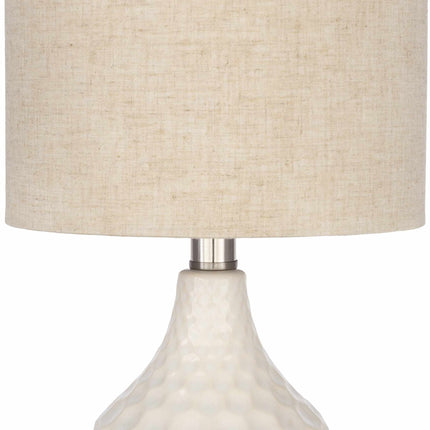 Gulmarrad Textured Ivory Ceramic Table Lamp Table Lamps TriadCommerceInc 18.5"H x 9"W x 9"D