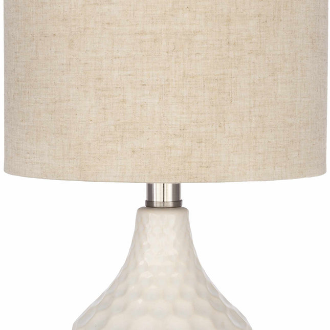 Gulmarrad Textured Ivory Ceramic Table Lamp Table Lamps TriadCommerceInc 18.5"H x 9"W x 9"D