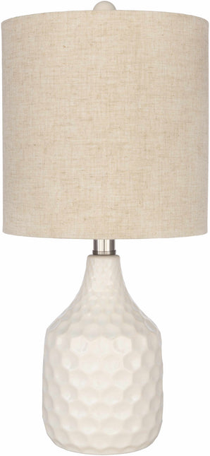 Gulmarrad Textured Ivory Ceramic Table Lamp Table Lamps TriadCommerceInc 18.5"H x 9"W x 9"D