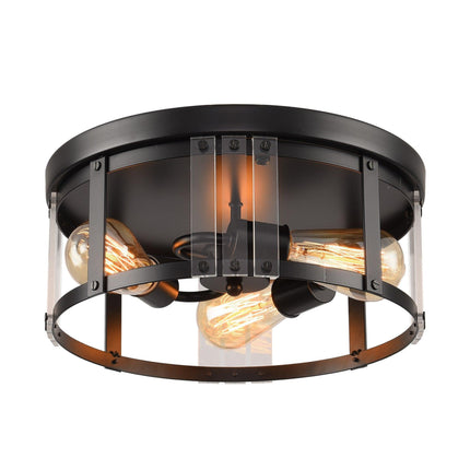 Black 3-Light Farmhouse Flush Mount Ceiling Light Fixture Home Decor > Lighting > Ceiling Lights TriadCommerceInc Black