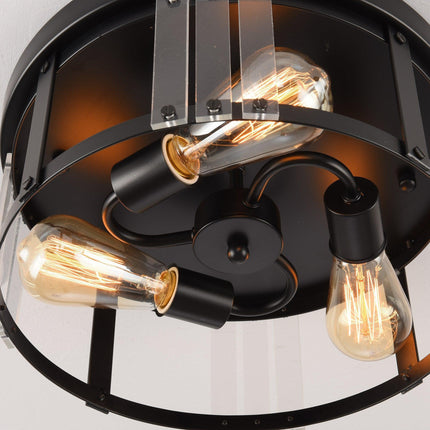 Black 3-Light Farmhouse Flush Mount Ceiling Light Fixture Home Decor > Lighting > Ceiling Lights TriadCommerceInc