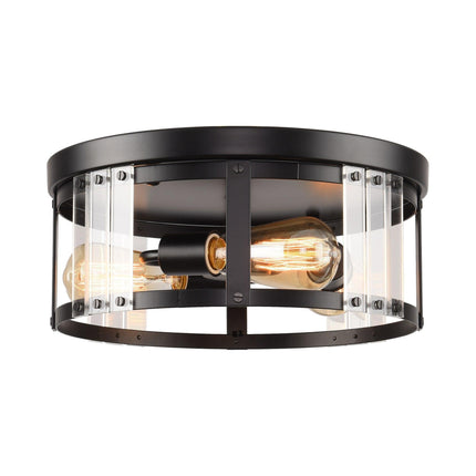 Black 3-Light Farmhouse Flush Mount Ceiling Light Fixture Home Decor > Lighting > Ceiling Lights TriadCommerceInc